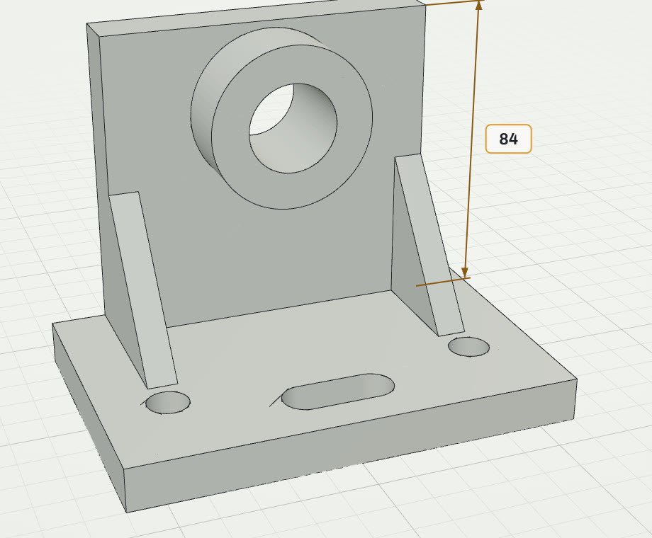 The rebuilt bracket after the upright height was changed from 64 to 84 millimetres.